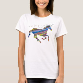 Camiseta Feminina Listrada Unicórnio Mágico