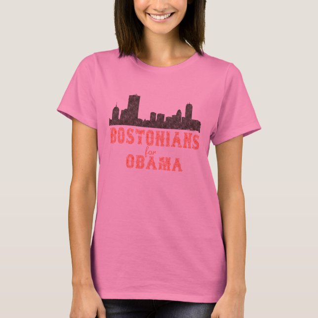 Camiseta Feminina Manga Longa Bostonians para Obam (Frente)