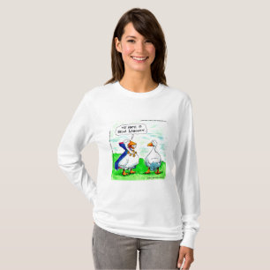 Camiseta Feminina Manga Longa Funny Vampire Goose