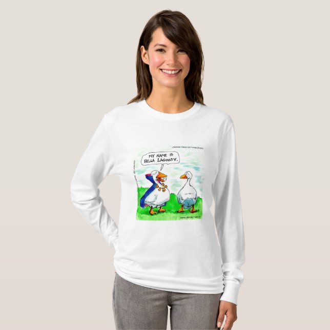 Camiseta Feminina Manga Longa Funny Vampire Goose  (Frente Completa)