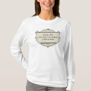Camiseta Feminina Manga Longa Salmo Bíblico 23:1 E