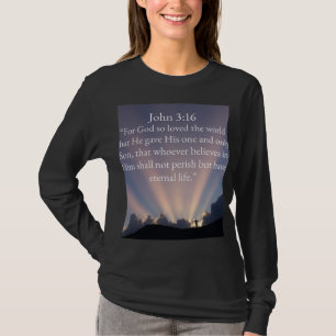 Camiseta Feminina Manga Longa Versículo Bíblico Jo