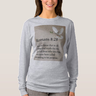 Camiseta Feminina Manga Longa Versículo Bíblico Ro