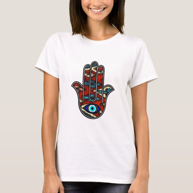 Camiseta feminina Mão de Fátima (Frente)