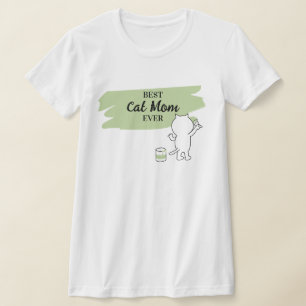 Camiseta Feminina Melhor Mãe de Gato Fofa