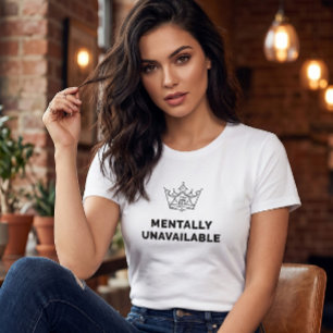 Camiseta Feminina Mentalmente Indisponível Branco
