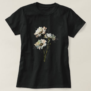 Camiseta Feminina Minimalista Floral Vintage