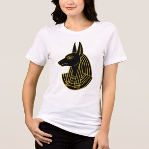 Camiseta Feminina Mystical Anubis Golden Line Art