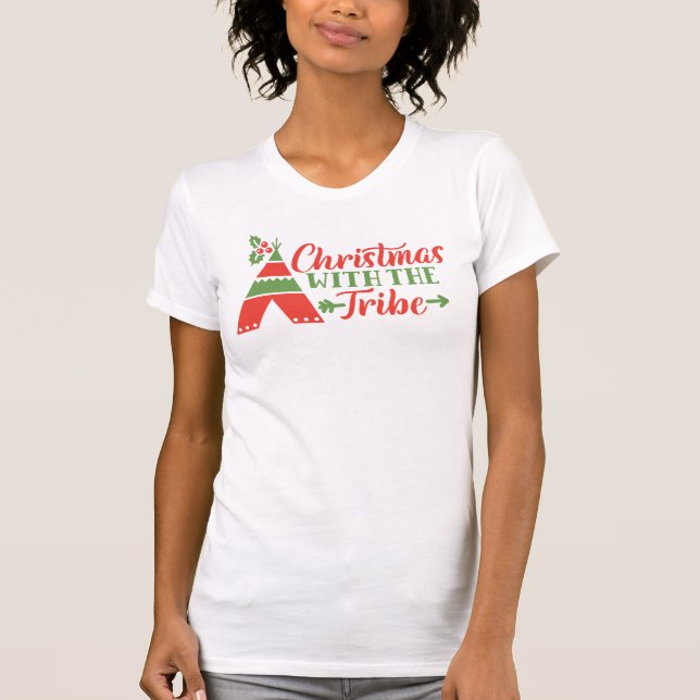 Camiseta Feminina Natal Com a Tribo (Frente)