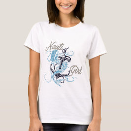 Camiseta Feminina Náutica Nauti Girl Azul Sereia