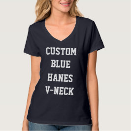 Camiseta feminina NAVY HANES decote em V personali