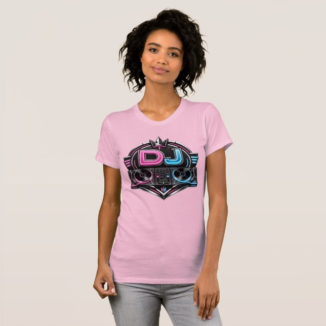 Camiseta Feminina Neon DJ (Frente Completa)