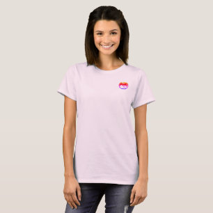 Camiseta feminina Neon Dragon rosa pálido com bols