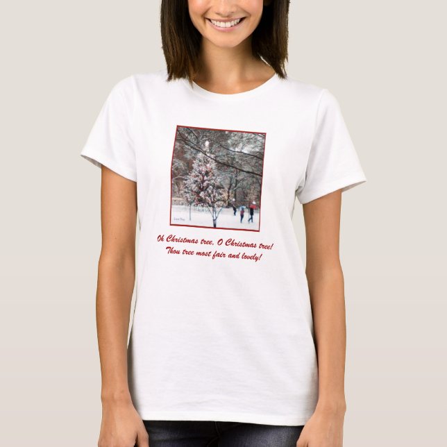 Camiseta feminina 'O Christmas Tree' (Frente)