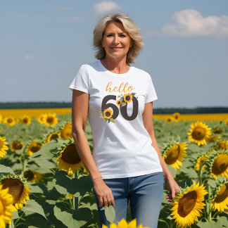 Camiseta Feminina Olá Sessenta com Girassóis