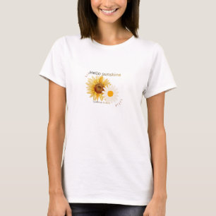 Camiseta Feminina Olá Sol Girassol e Margarida