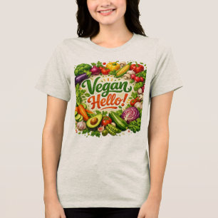 Camiseta Feminina Olá Vegan – Baseada em Plantas M