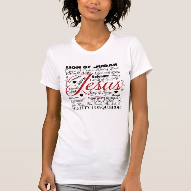 Camiseta feminina Os nomes de Jesus (Frente)