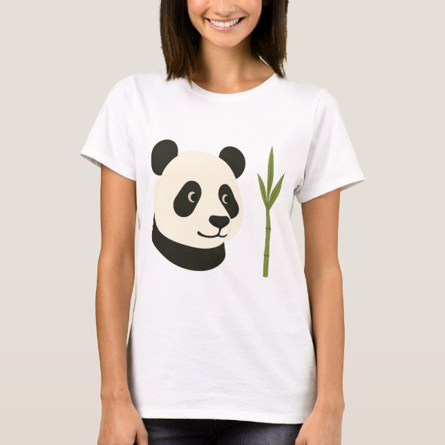 Camiseta Feminina Panda e Bambu (Frente)