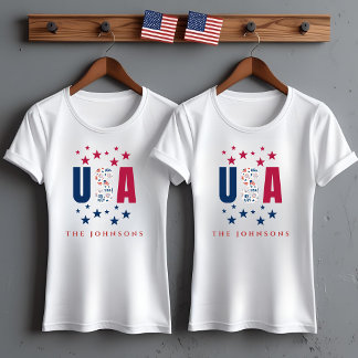 Camiseta Feminina Patriótica Personalizada Família