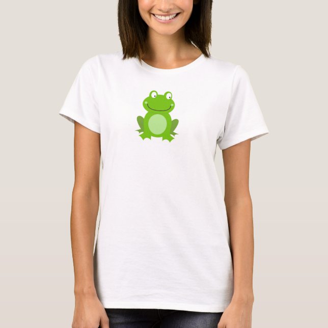 Camiseta feminina: Pequeno design Sapo verde (Frente)