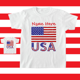 Camiseta Feminina Personalizada Bandeira EUA Herit