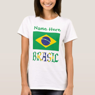 Camiseta Feminina Personalizada Brasil Bandeira