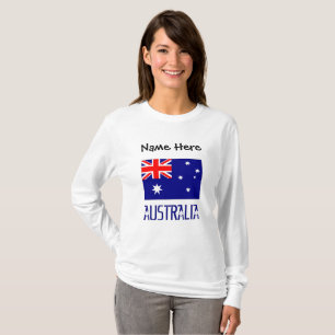 Camiseta feminina personalizada da Austrália e ban