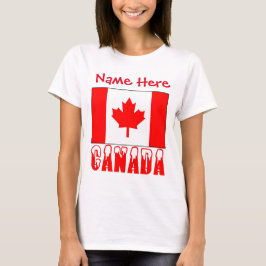 Camiseta Feminina Personalizada da Bandeira Canade