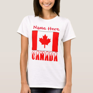 Camiseta Feminina Personalizada da Bandeira Canade