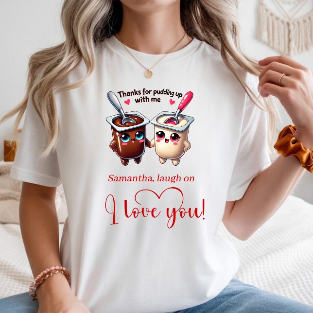 Camiseta Feminina Personalizada de Comida no Dia d (Personalized Valentine Food Pun Women Tee)