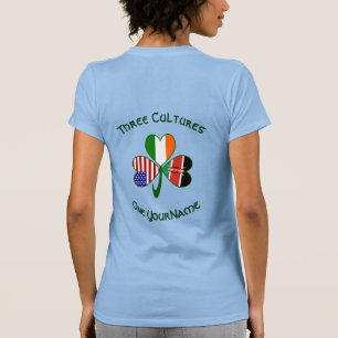 Camiseta feminina personalizada do trevo Kenya Irl