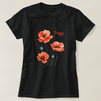 Camiseta Feminina Personalizada Flores Papoula Bon