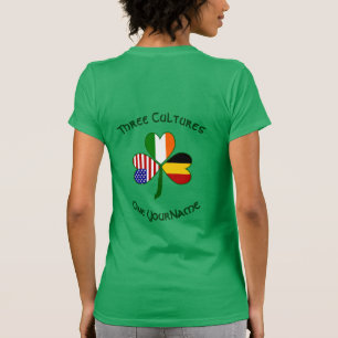 Camiseta Feminina Personalizada Irlanda EUA Bélgic