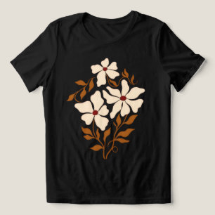 Camiseta Feminina Pétala Dourada Floral Abstrata