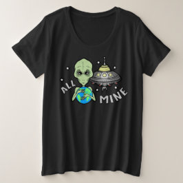 Camiseta Feminina Plus Size Alien All Mine