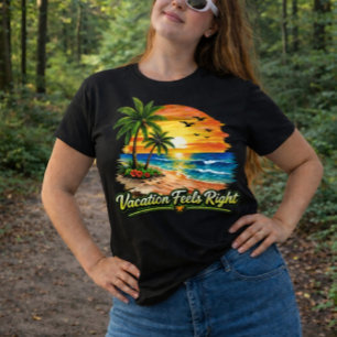 Camiseta Feminina Plus Size Férias Sentem-se Certo