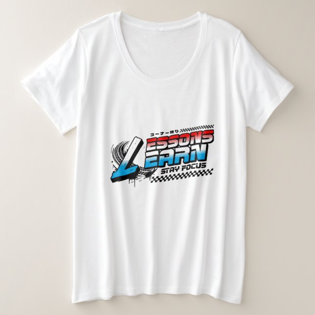 CAMISETA FEMININA PLUS SIZE FOCUS LIÇÕES APRENDIDA (Frente do Design)