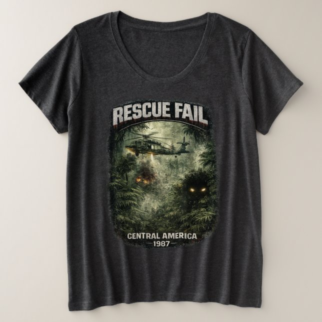 Camiseta Feminina Plus Size Rescue Fail (Frente do Design)