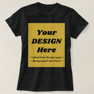 Camiseta Feminina Preta com Design Dourado Metálic