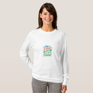 Camiseta feminina projetada para saltar nos lagos.