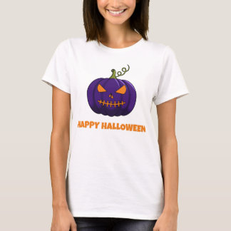 Camiseta Feminina Purple Pumpkin Feliz Halloween