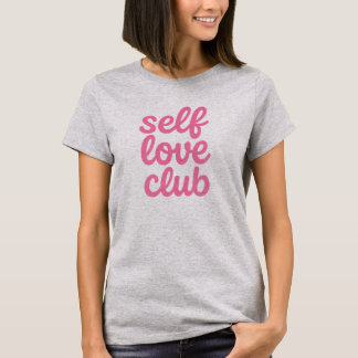 Camiseta Feminina Rosa Self Love Club Script Retro