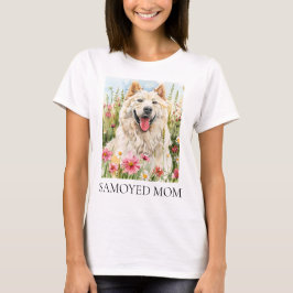 Camiseta Feminina – Samoyed Mãe Camiseta de Cachor