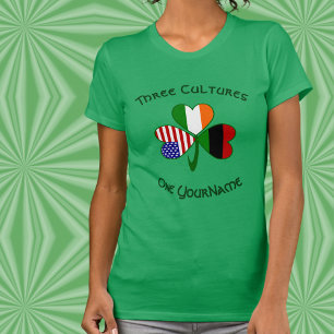 Camiseta feminina Shamrock personalizada africana 