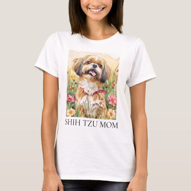 Camiseta feminina — Shih Tzu Mãe (Frente)
