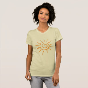 Camiseta Feminina Silhueta Sol Dourado