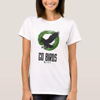 Camiseta feminina slim-fit estilo japonês Go Birds