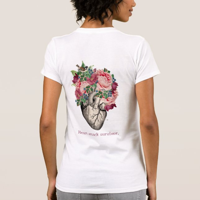 Camiseta Feminina Sobrevivente de Ataque Cardíaco (Verso)