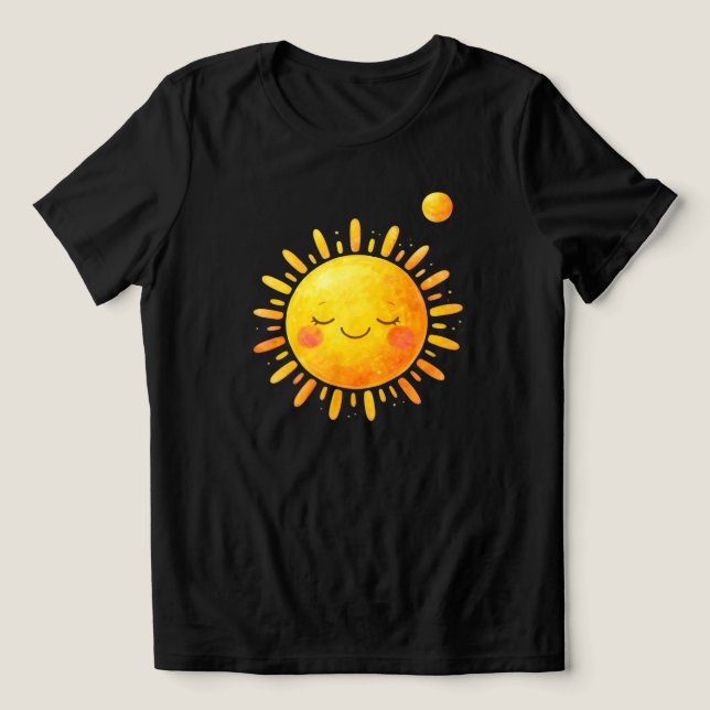 Camiseta Feminina Sol Sorridente Radiante – Alegre (Design frontal)